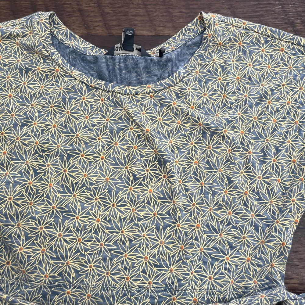 Toad & co cue wrap floral soft tie blue gold outdoor dress small - Picture 2 of 10